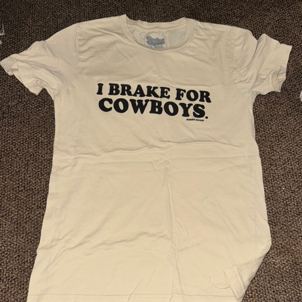 Cream Kids T-Shirt with Cowboy Print